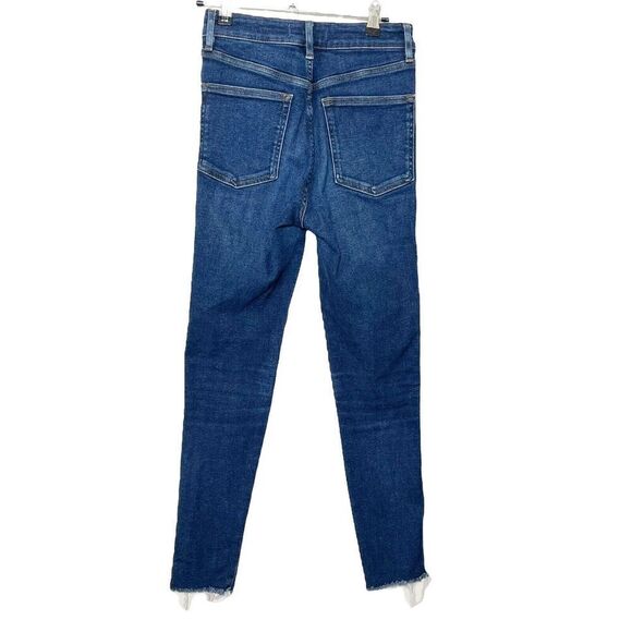 Free People Raw Hem Jegging Jeans Indigo Blue Women’s Size 27 High Rise Stretch - Picture 5 of 13